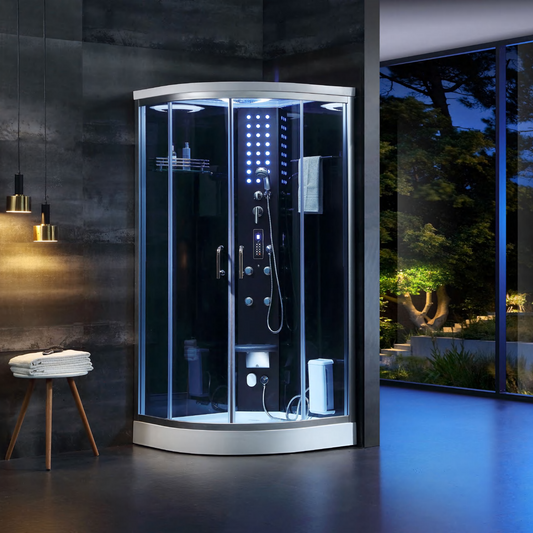 3-in-1 Compact Steam Shower Cabin with Digital Control & Radio